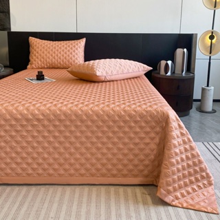 🧁ผ้าคลุมเตียง bedspread ผ้าปูเตียง สีทึบ วัสดุผ้าไหมน้ำแข็ง มีให้เลือก 7สไตล์ ตกแต่งห้อง ผ้าคลุมเตียงผ้าคลุมกันฝุ่น