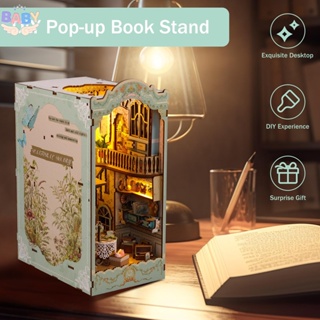 ชุดชั้นวางหนังสือไม้ 3D พร้อมไฟ LED DIY สําหรับตกแต่งบ้านตุ๊กตา SHOPCYC5110