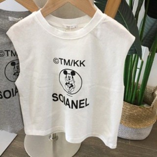 พร้อมส่ง ขายดี เสื้อยืดแขนกุด ลายการ์ตูน สไตล์เกาหลี ญี่ปุ่น แฟชั่นฤดูร้อน สําหรับเด็กผู้ชาย และเด็กผู้หญิง