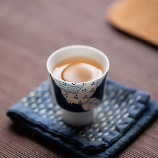 ชุดถ้วยชาเซรามิค ขนาดเล็ก ของใช้ในครัวเรือน สีขาว สีฟ้า