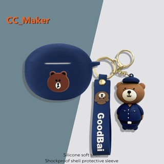 For RedMi Buds4 Active Case Cartoon Bear RedMi Buds4 Active Silicone Soft Case Shockproof Case Protective Cover Cute Crayola Astronaut Keychain Pendant RedMi Buds4 Pro / RedMi Buds4 Lite Cover Soft Case