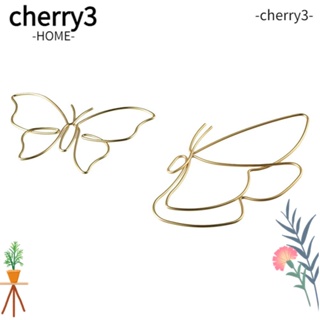 CHERRY3 ผีเสื้อเหล็ก สีทอง ดํา สําหรับตกแต่งผนังห้องนอน ห้องครัว ห้องน้ํา กลางแจ้ง งานแต่งงาน งานเลี้ยงวันเกิด 6 ชิ้น