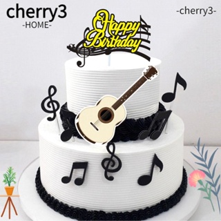 Cherry3 ท็อปเปอร์คัพเค้ก ลายตัวโน้ตดนตรีตลก สร้างสรรค์ สําหรับตกแต่งเค้กวันเกิด งานแต่งงาน ปาร์ตี้ 4 8 ชิ้น