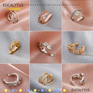 Eutus ต่างหู แบบคลิปหนีบ ปรับได้ สีทอง