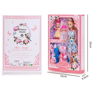 ชุดตุ๊กตาเจ้าหญิงบาร์บี้ แกล้งทําเป็นเล่นของเล่น พร้อมตุ๊กตา และอุปกรณ์เสริม ของขวัญ สําหรับเด็ก