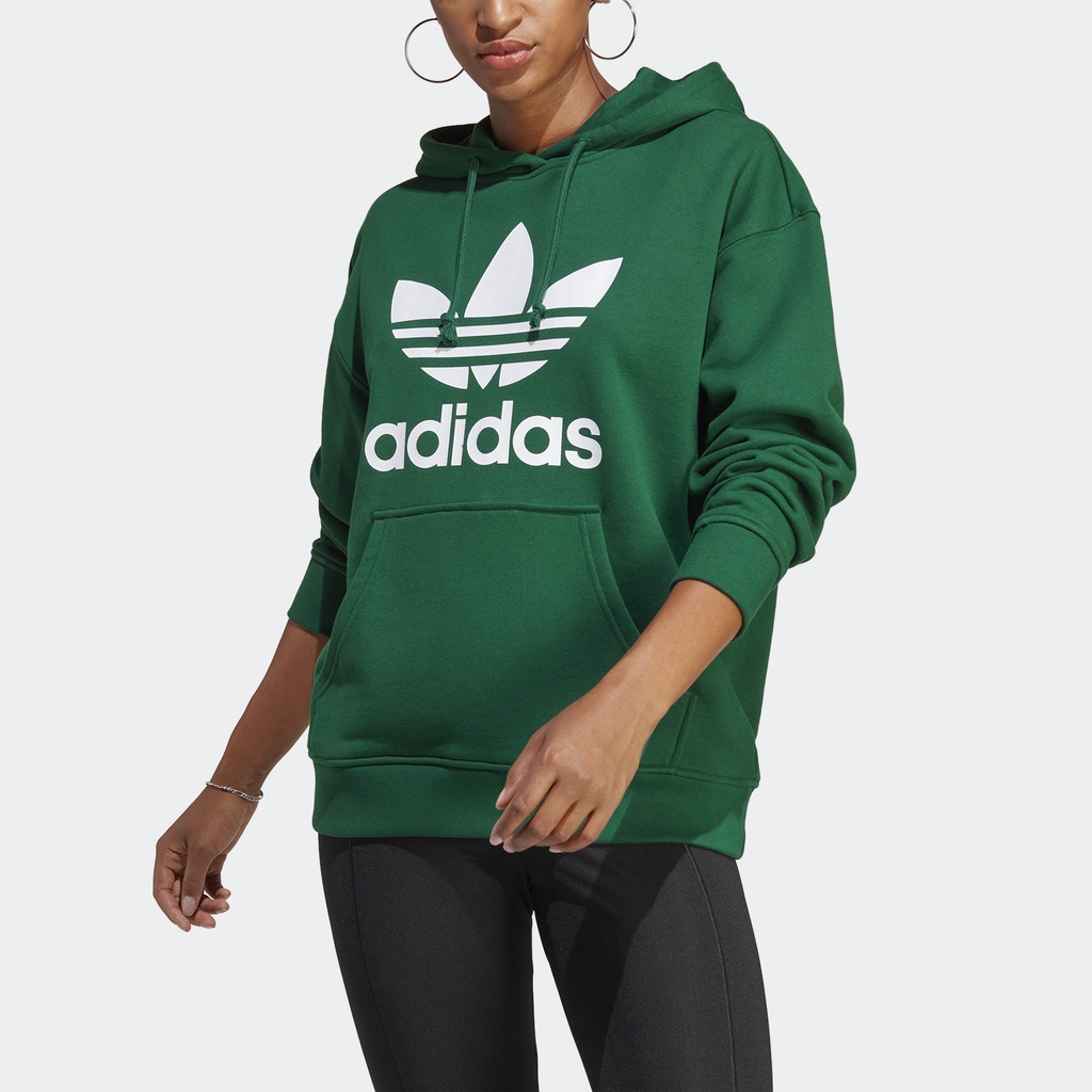 adidas-ไลฟ์สไตล์-เสื้อฮู้ด-trefoil-ผู้หญิง-สีเขียว-ib7433