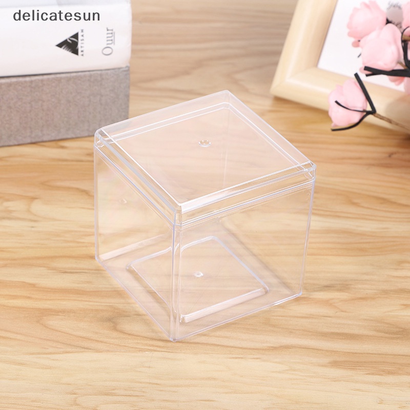 delicatesun-กล่องพลาสติกใส-ทรงสี่เหลี่ยม-ขนาดเล็ก-พร้อมฝาปิด-สําหรับใส่ของขวัญ-1-ชิ้น