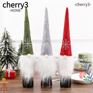 Cherry3 ชุดกระเป๋าใส่ขวดไวน์ ลายคริสต์มาส 3 ชิ้น