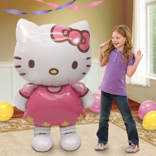 SANRIO ลูกโป่งฟอยล์ ลายการ์ตูน Hello Kitty ขนาดใหญ่ 116x65 ซม. สําหรับตกแต่งงานแต่งงาน งานเลี้ยงวันเกิด