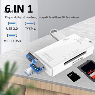 &lt;Dobetter&gt; อะแดปเตอร์ OTG 6-in-1 Type-C TF-SD การ์ดรีดเดอร์ OTG 6-in-1 สําหรับโน้ตบุ๊ก