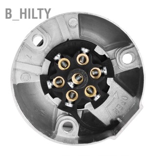 B_HILTY 7 Pin Car Trailer Socket Plug Adapter Metal Connector for Caravan Towbar Towing 12V