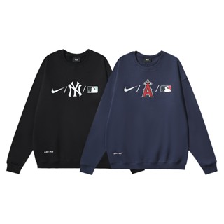 Ny&amp;mlb&amp;n-k- co เสื้อกันหนาว คอกลม ผ้าฝ้ายแท้ พิมพ์ลาย สวยงาม อเนกประสงค์ สําหรับทุกเพศ Rtsw