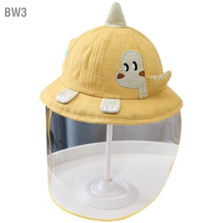 BW3 หมวกป้องกันใบหน้าเด็กลายไดโนเสาร์ Unisex ผ้าฝ้ายกันฝุ่นเด็กหมวกกันแดดปรับได้