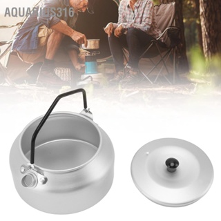 Aquarius316 Camping Kettle อลูมิเนียมอัลลอยด์น้ำหนักเบาแบบพกพา Camp Tea Pot หม้อกาแฟสำหรับบาร์บีคิวกลางแจ้ง Silver