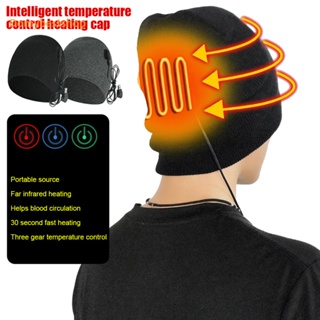 [Domybestshop.th] หมวกบีนนี่ถัก กันลม ปรับความร้อนได้ 3 ระดับ ชาร์จ USB ล้างทําความสะอาดได้ สําหรับผู้ชาย ผู้หญิง เล่นกีฬา สกี กลางแจ้ง