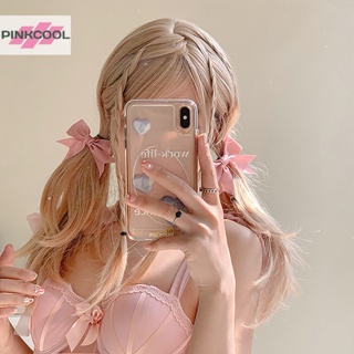 Pinkcool กิ๊บติดผมหางม้าคู่ ประดับโบว์ แฟชั่นฤดูร้อน สําหรับเด็ก 2 คู่