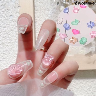 Flospring พลอยเทียม โปร่งแสง ลายการ์ตูน สีแคนดี้ ติดทนนาน สําหรับตกแต่งเล็บ 20 ชิ้น ต่อชุด
