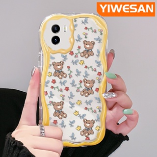 เคสโทรศัพท์มือถือแบบนิ่ม ใส กันกระแทก ลายการ์ตูนหมี ดอกไม้ สําหรับ VIVO Y15s Y15a Y01 Y02s
