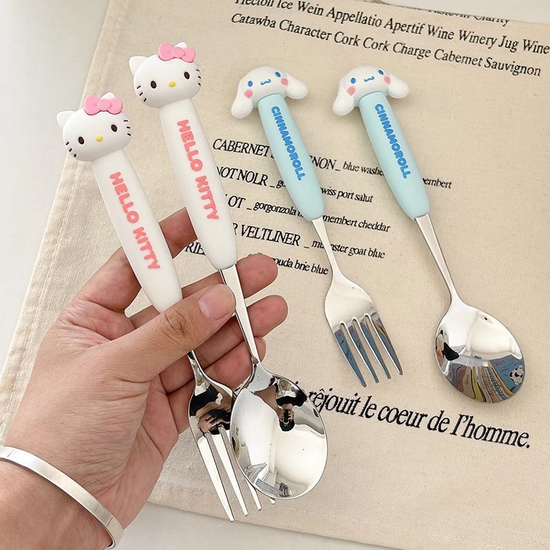 sanrio-ชุดช้อนส้อมสเตนเลส-304-ลายการ์ตูน-cinnamoroll-melody-น่ารัก-แบบพกพา-สําหรับเด็กนักเรียน