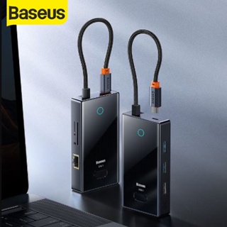 Baseus ฮัปอแดปเตอร์ Type-c USB HUB 6 in 1 For Laptop Computer อุปกรณ์สำหรับโอนถ่ายข้อมูล อุปกรณ์เชื่อมต่อ อะแดปเตอร์