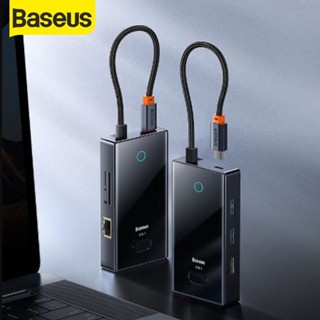 Baseus ฮัปอแดปเตอร์ Type-c USB HUB 6 in 1 For Laptop Computer อุปกรณ์สำหรับโอนถ่ายข้อมูล อุปกรณ์เชื่อมต่อ อะแดปเตอร์