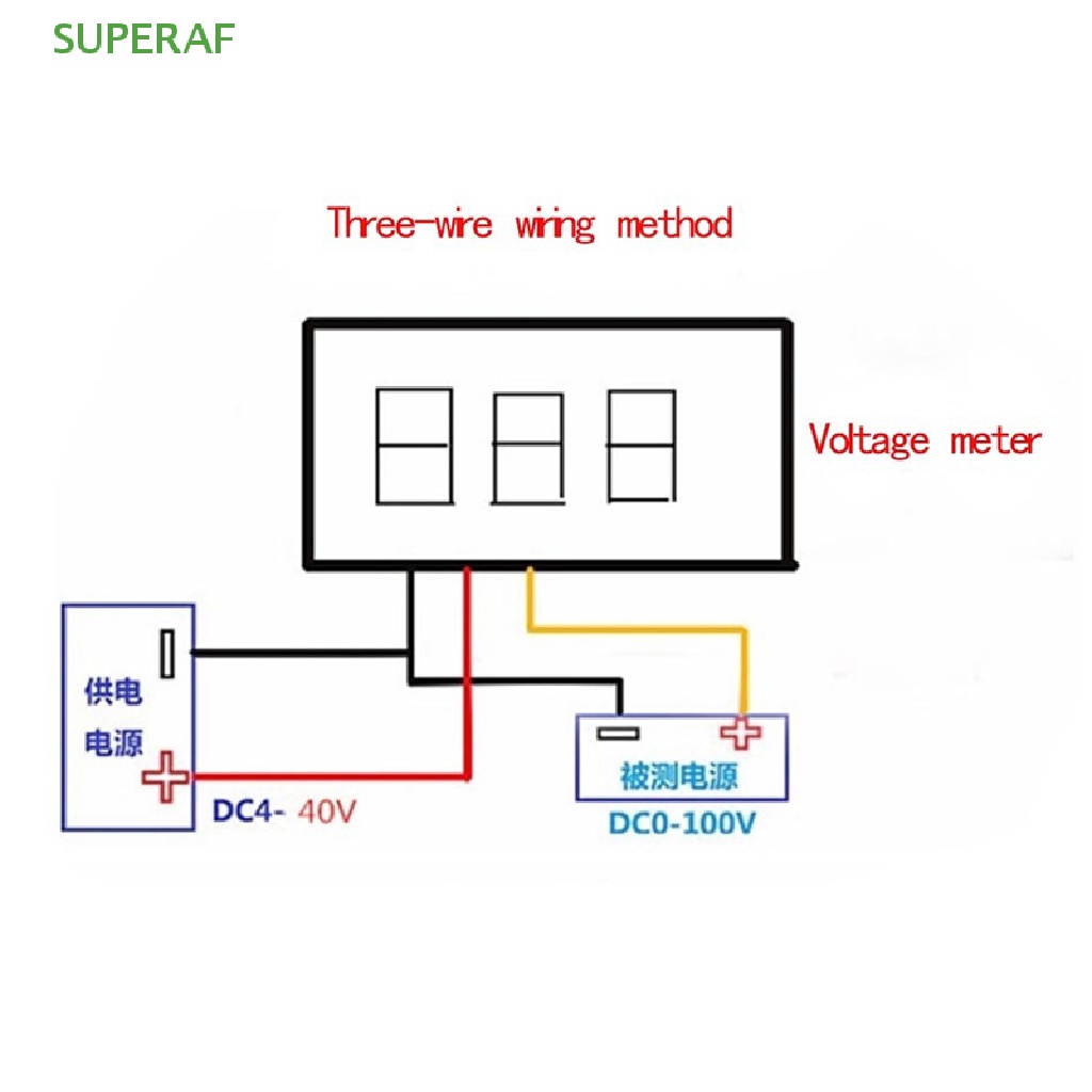 superaf-เครื่องวัดแรงดันไฟฟ้าดิจิทัล-dc-dc0-100v-หน้าจอ-led-ขนาดเล็กพิเศษ