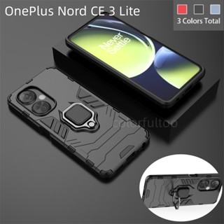 1+ Nord CE3 Lite Armor เคส สําหรับ OnePlus Nord CE 3 Lite 5G 3Lite CE3Lite แข็ง กันกระแทก เคสใส่แหวน ที่ยึด เคสโทรศัพท์