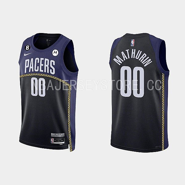 2022-2023-indiana-pacers-เสื้อบาสเก็ตบอลสีดำของผู้ชายสั้น-เสื้อยืดกีฬา