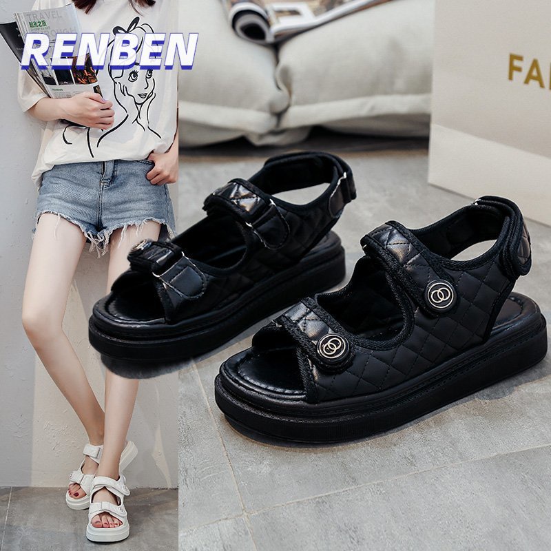 renben-xiaoxiang-รองเท้าแตะ-velcro-พื้นหนา-สไตล์เกาหลี-แฟชั่นฤดูร้อน-สําหรับเล่นกีฬา