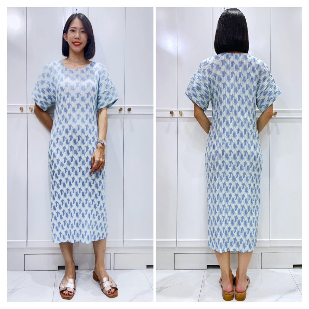 2muay-pleat-เดรสผู้หญิง-เดรสพลีทคุณภาพ-รุ่น-gjo3734-7สี-free-size-short-sleeve-printed-pleat-dress