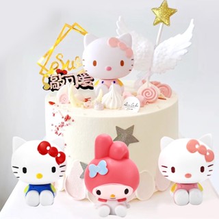 SANRIO โมเดลฟิกเกอร์ อนิเมะ Hello Kitty Kt Cat Kawaii ขนาดเล็ก เหมาะกับของขวัญวันเกิด ของเล่นสําหรับเด็ก