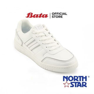 Bata บาจา ยี่ห้อ North Star รองเท้าผ้าใบแบบผูกเชือก รองเท้าผ้าใบแฟชั่น สนีกเกอร์ สำหรับผู้ชาย สีขาว 8211182
