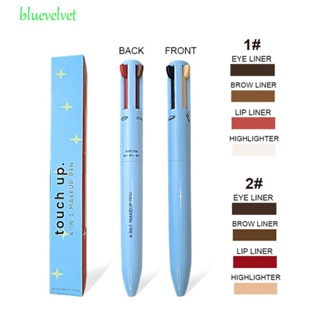 Bluevelvet 4 In1 ปากกาอายไลเนอร์ ไฮไลท์ เนื้อลินิน กลิตเตอร์ กันน้ํา แบบพกพา 4 In1 สําหรับผู้หญิง