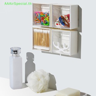 Aaairspecial กล่องเก็บของ แบบติดผนัง ไม่ต้องเจาะรู ขนาดเล็ก สีโปร่งใส