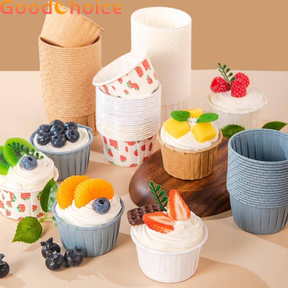 【Good】50PCS High Quality Mousse Cake Cup Curling Paper Cup Baking Cup ...