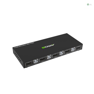 [พร้อมส่ง] สวิตช์ KVM HDMI2.0 4-in-1 KVM 4K HD 4 พอร์ต ซิงโครไนซ์ USB สีดํา