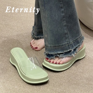 Eternity รองเท้าส้นตึก รองเท้าแตะผู้หญิง แฟชั่น หนามาก นุ่ม สบายสุดๆ 2023 ใหม่ PG23051804