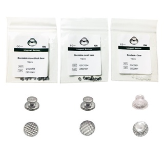 10Pcs/bag High Quality monoblock/mesh base/Ceramic Lingual Buttons Dentistry Materials