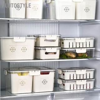 PLUTOSTYLE กล่องเก็บของพลาสติก Multi Grid ตู้เย็นกล่องแบ่งอาหารสำหรับเกี๊ยวผักผลไม้ปรุงรส