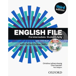 Bundanjai (หนังสือเรียนภาษาอังกฤษ Oxford) English File 3rd ED Pre-Intermediate : Students Book +iTutor and Online