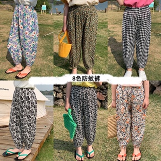 [Do Re Mi] กางเกงขายาวสไตล์ตะวันตกลายดอกไม้แฟชั่นใหม่สำหรับเด็กผู้หญิง