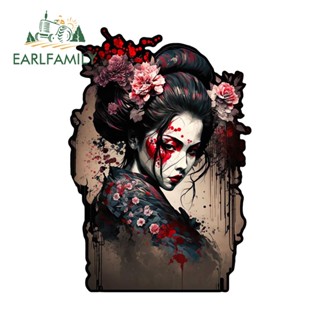 Earlfamily สติกเกอร์ไวนิล Geisha กันน้ํา สําหรับติดตกแต่งกระจกรถยนต์ รถเข็น 13 ซม. x 9 ซม.