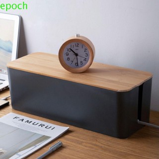 Epoch กล่องเก็บสายเคเบิล ซ็อกเก็ตชาร์จ สีดํา กันฝุ่น ซ่อนได้ เดสก์ท็อป เคสรางปลั๊กไฟสําเร็จรูป