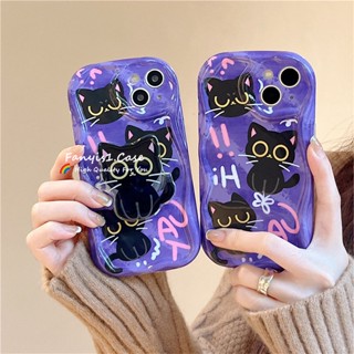เคสป้องกันโทรศัพท์มือถือ แบบนิ่ม ลายแมวดํา 3D สําหรับ Samsung A14 A13 A12 A53 A51 A52 A03 A04E A50 A30S A32 A34 A22 A23 A54 A24 A33 A30S