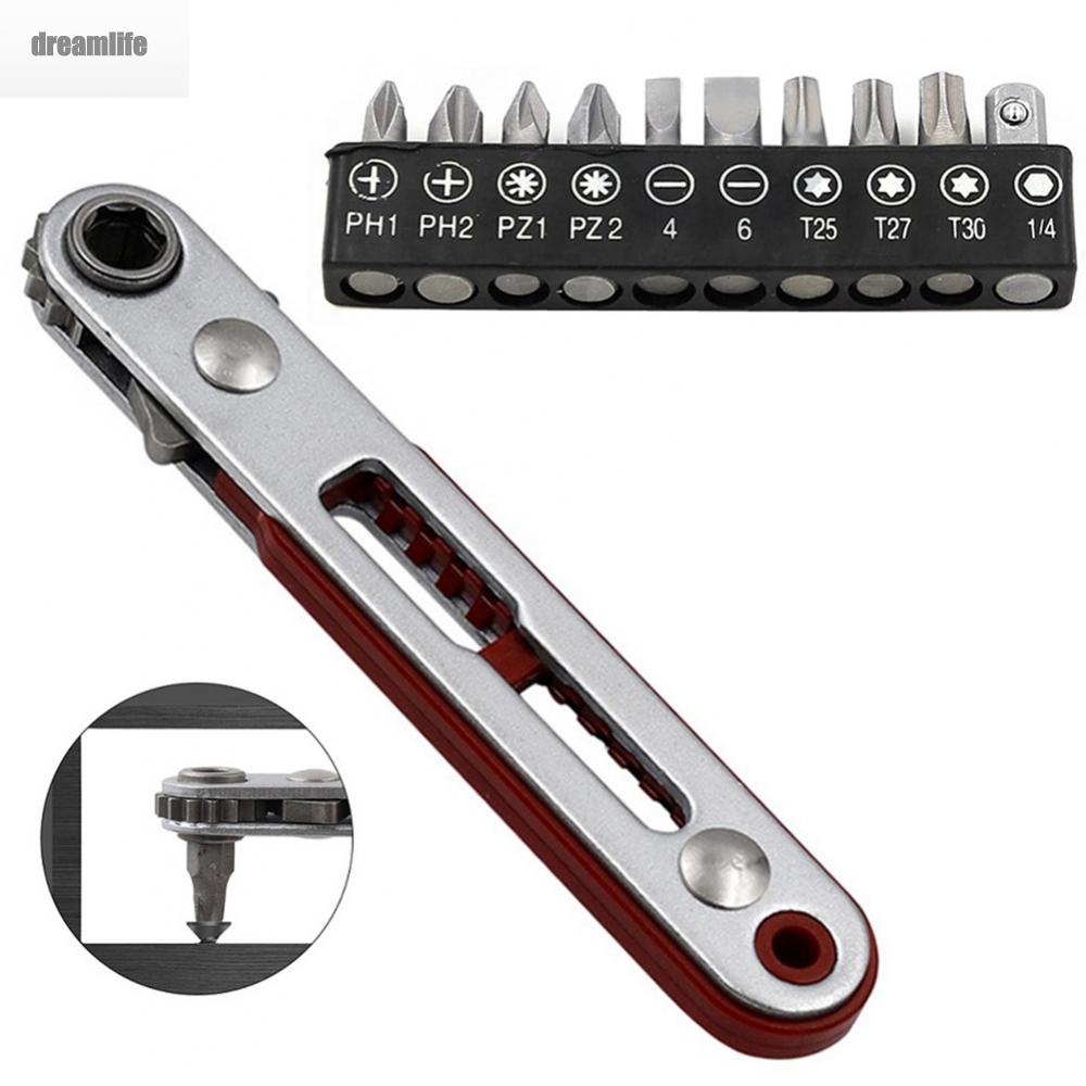 dreamlife-ratchet-wrench-tool-mini-offset-103mm-4-inch-16-teeth-90-degree-bit-set