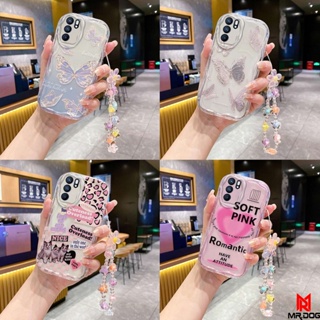 เคส OPPO RENO 6 5G RENO 6Z 5G น่ารักครีมโทรศัพท์กรณี + สร้อยข้อมือ TY3