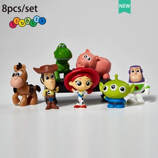 พร้อมส่ง ตุ๊กตาฟิกเกอร์ PVC อนิเมะ Toy Story Buzz Lightyear Jessie Woody Alien Lotso 8 ชิ้น ต่อชุด