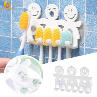 [Better For You] ตะขอแขวนแปรงสีฟัน รูปนางฟ้ายิ้ม 3 ช่อง มีกาวในตัว แบบพกพา อุปกรณ์เสริม สําหรับตกแต่งห้องน้ํา