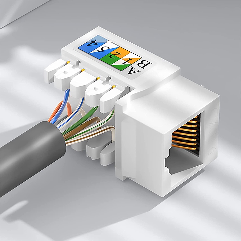 Zoerax แจ็คคีย์สโตน Cat5e Cat6 RJ45 Cat6 Cat5e 6 สีขาว 1 ชิ้น | Shopee ...