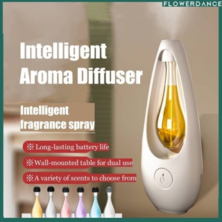 น้ำหอมปรับอากาศไร้สาย Aroma Diffuser Essential Oil Diffuser เครื่องจ่ายน้ำหอมอัตโนมัติกลิ่นกำจัดเครื่องน้ำหอมแบบชาร์จไฟได้สำหรับห้องน้ำในบ้านห้องน้ำดอกไม้